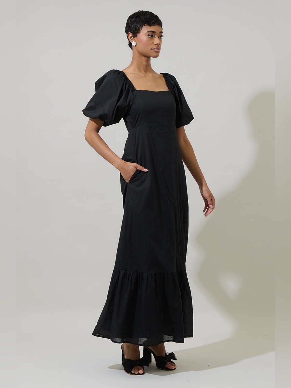 NWT Sugarlips Coraly Xena Puff Sleeve Maxi Dress